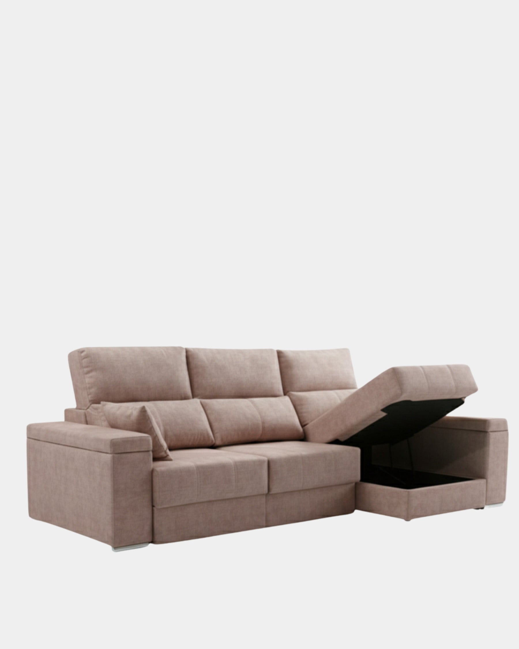 Sofá Chaiselongue Amare Salvador gris visón