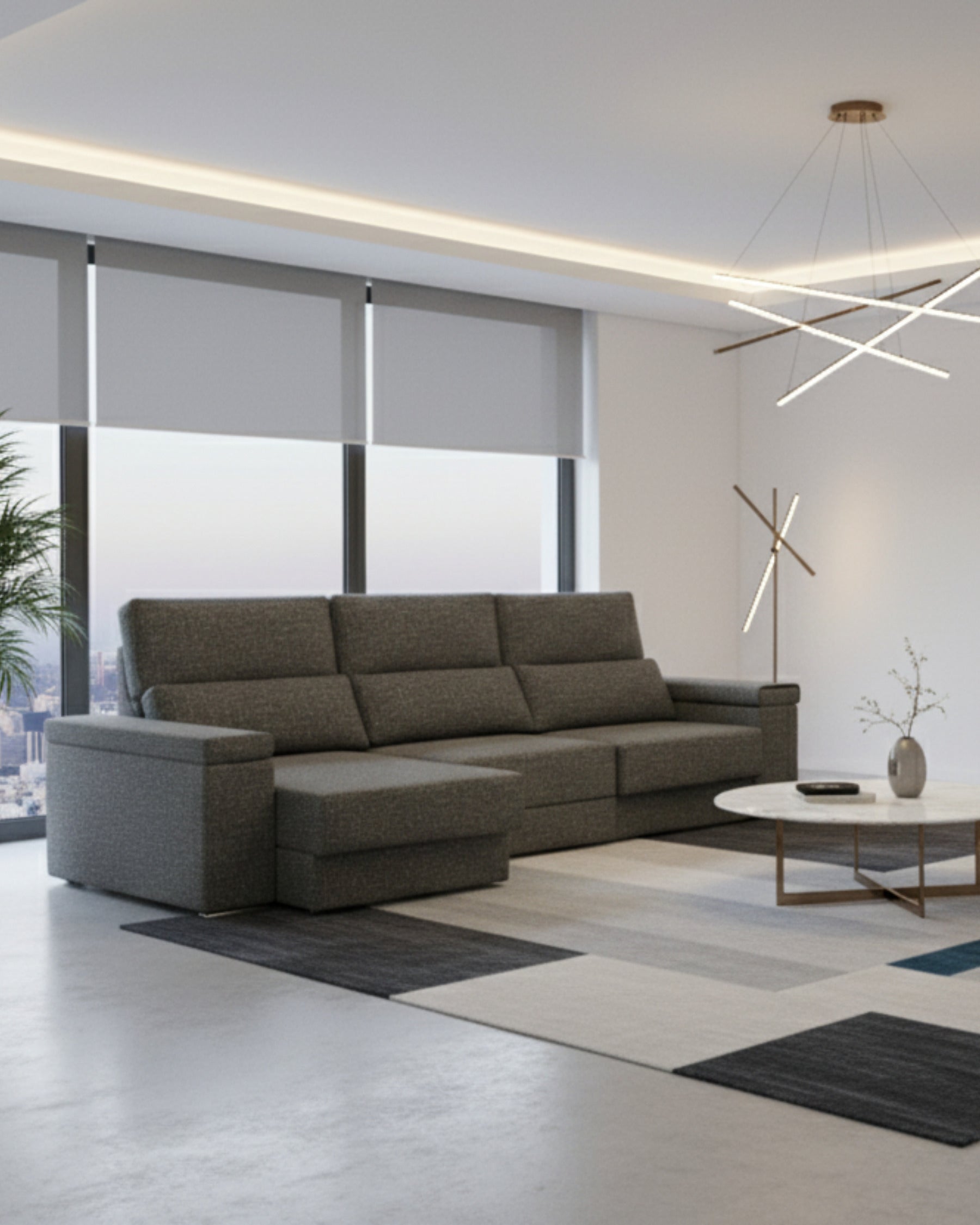 Sofá Chaiselongue Amare Gris